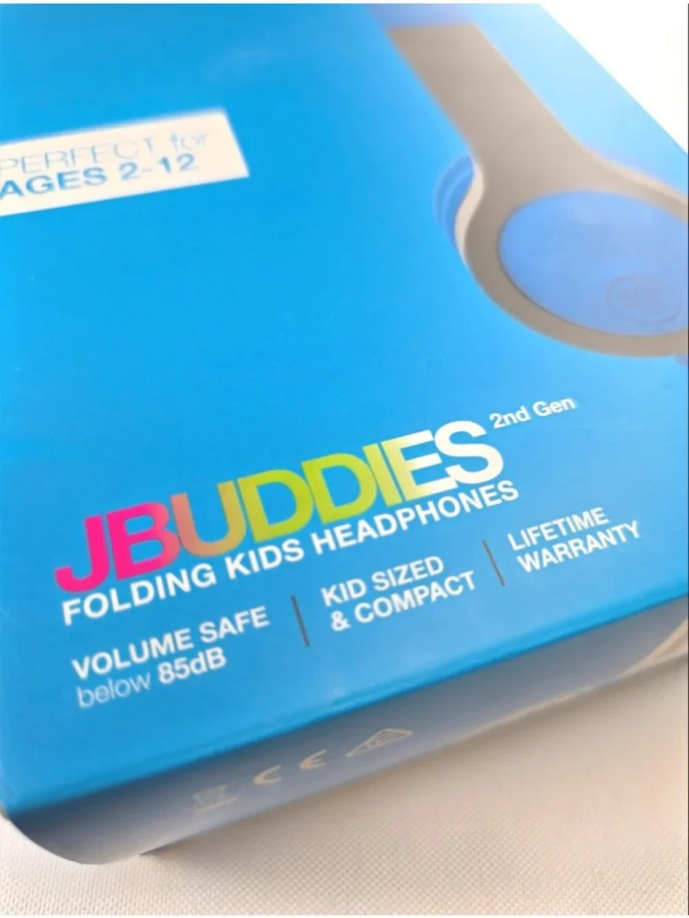 JLab JBuddies Folding Gen 2 Kids Headphones Wired Volume Limiter Ages 2+ Blue
